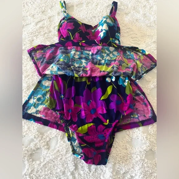 Vintage 1950s Chapter House Floral Pinup Bathing Suit VTG 10 (32) - Picture 6 of 11